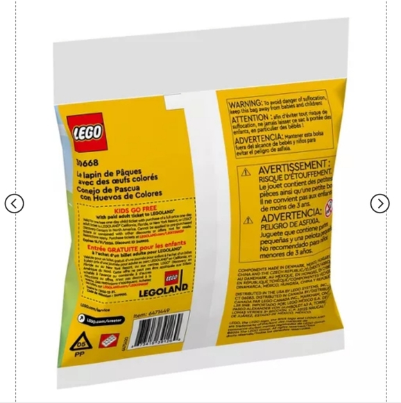 LEGO CREATOR EASTER BUNNY WITH COLORFUL EGGS BNWT 1 Left - Picture 3 of 5